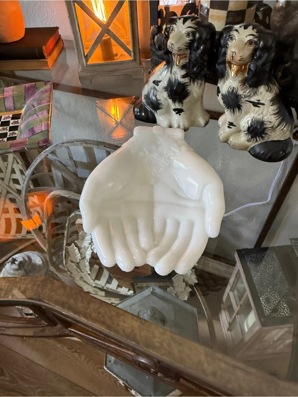 Vintage Milk Glass “Hand” Trinket Dish